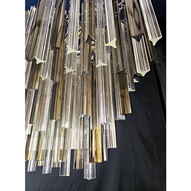 1980s Vintage Murano Glass Trihedral Prisms Chandelier in the style of Venini, Italy, 2010s For Sale - Image 5 of 12