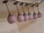 French Art Deco Spherical Ceiling Lamps in Pink Marbled Glass, 1930s, Set of 6 For Sale - Image 4 of 11