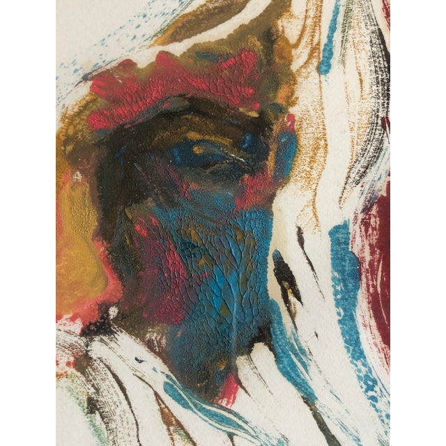 Fantastic and estate fresh this original watercolor by George DeGroat is vibrantly painted in the portrait realist post-...