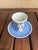 Mid-Century Modern 1960s Mid-Century Modern R. Capodimonte Periwinkle Blue Espresso Cup & Saucer With Stand For Sale - Image 3 of 7