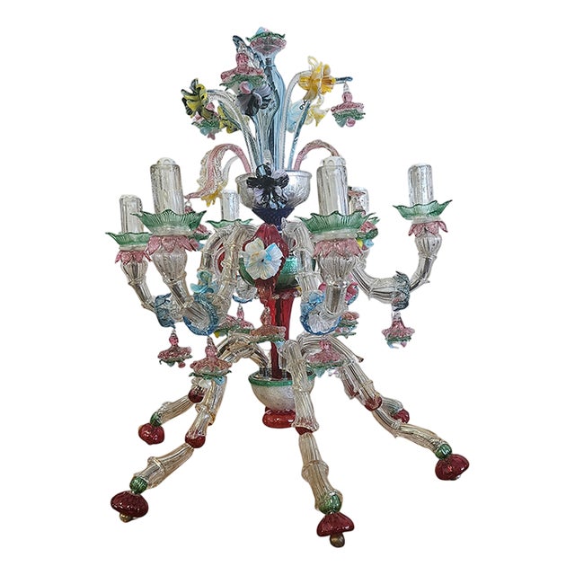 Murano Glass Table Lamp, 1980s For Sale