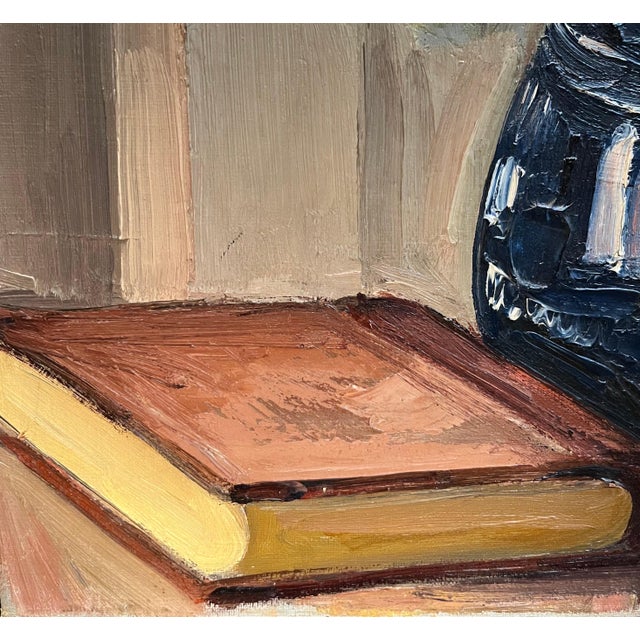 Louis Henri Salzmann, Flowers in a Black Pitcher, Oil on Canvas, 1935 For Sale - Image 7 of 11