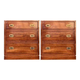 Ethan Allen Campaign Dressers / Bachelor Chests, a Pair For Sale