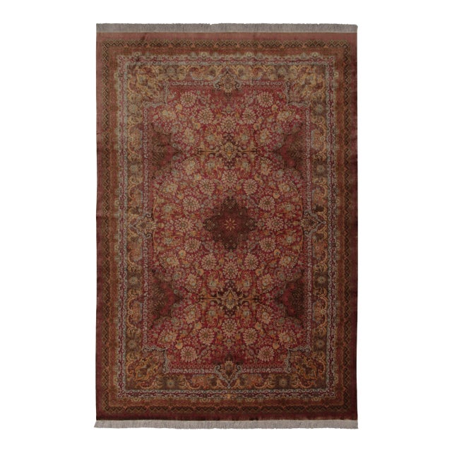Rug & Kilim’s Modern Classics Rug, Rich Red With Regal Floral Patterns “Afshan” For Sale
