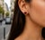 Red Geometric Heart Garnet Stud Earrings, Silver, Gold, Pair For Sale - Image 8 of 8
