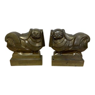 Art Deco Bronze Pekinese Bookends For Sale