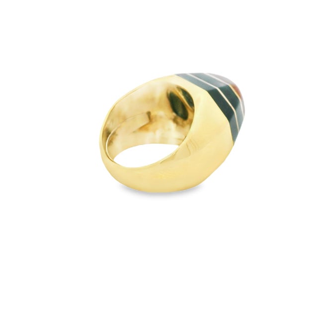 David Webb Carnelian & Enamel Ring, 18k Gold, 1970s, Size 6.5 For Sale - Image 12 of 13