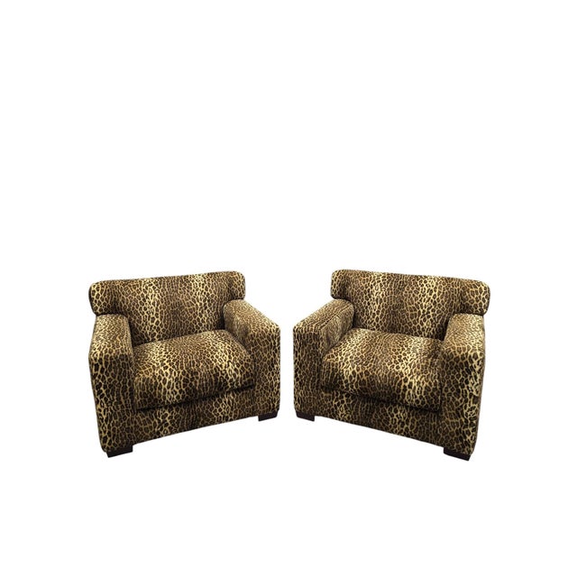 Mid-Century Modern Vintage Henredon High Point Oversized Cube Club Chairs – Pair For Sale - Image 3 of 11