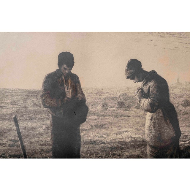 An evocative antique monochrome reproduction of Jean-François Millet’s celebrated The Angelus, presented in an unusually...