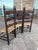 Set of Three Antique Primitive Ladder-Back Chairs With Woven Herringbone Rush Seats and Finials For Sale - Image 9 of 12