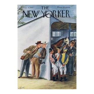 1947 Vintage New Yorker Magazine Cover, May 31, Constantin Alajalov Cover Art, Horse Racing For Sale
