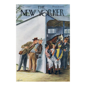 1947 Vintage New Yorker Magazine Cover, May 31, Constantin Alajalov Cover Art, Horse Racing