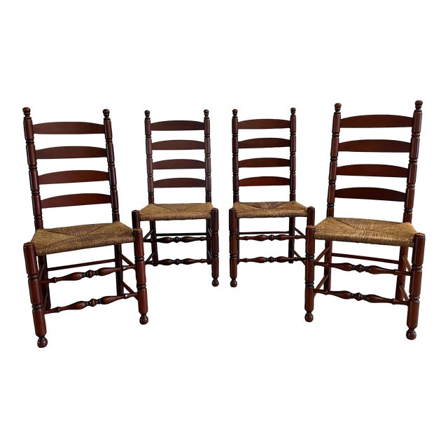 Pennsylvania House Cherry Shaker Style Ladder Back Dining Chairs Set