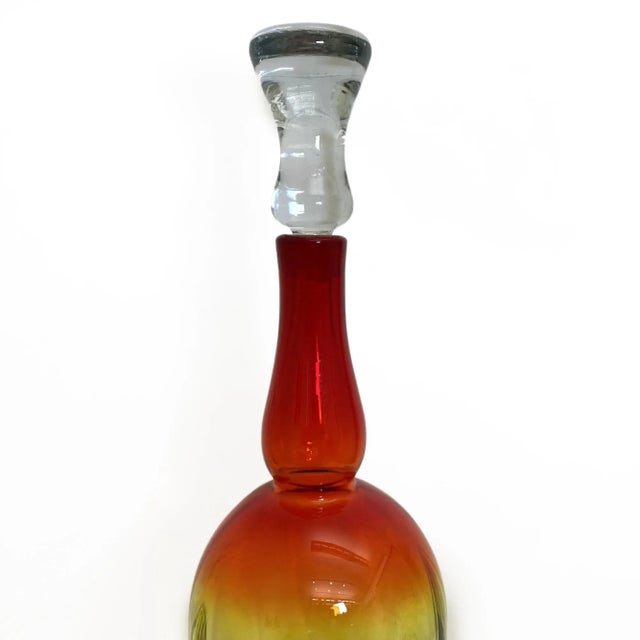 Mid-Century Modern Mid-Century Blenko Amberina Bell Shape Decanter For Sale - Image 3 of 11