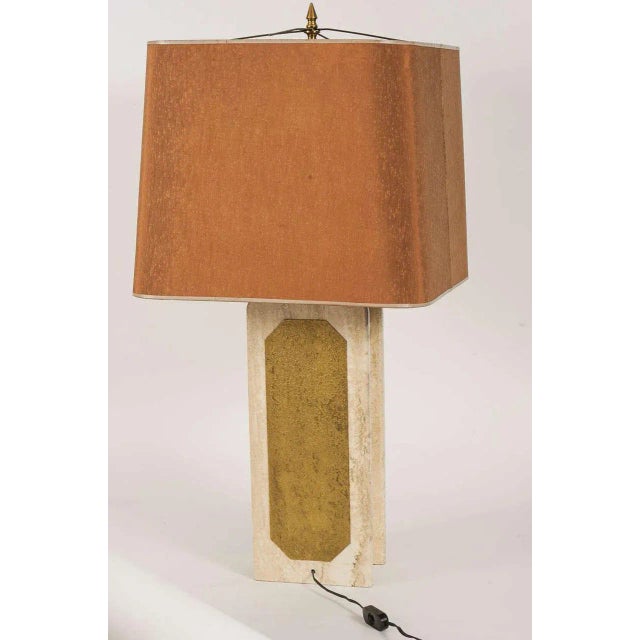 Cream Marble Table Lamp by Georges Mathias, 1970s For Sale - Image 8 of 11