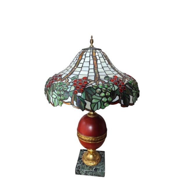 Large Modernist Lamp in the style of Tiffanys, 1950s, in Very Good conditions. Designed 1950 to 1959 European Plug (up to...