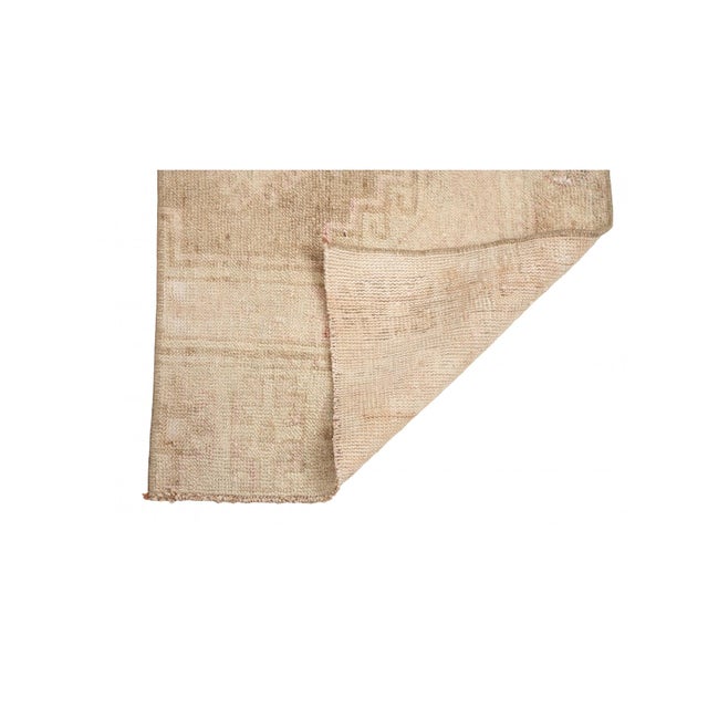Mid-Century Modern Washed Out Vintage Mini Rug - 1`9″ X 3`1″ For Sale - Image 3 of 3