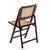 This stylish German Modernist folding chair dating to the 1970s, featuring a streamlined dark-stained wood frame with...