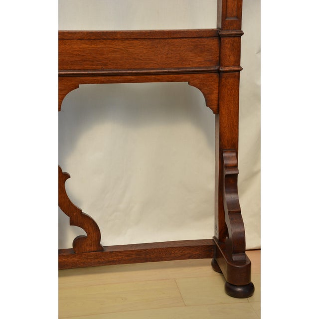 Gothic Revival Pugin Style Oak Coat Stand, 1860s For Sale - Image 6 of 18