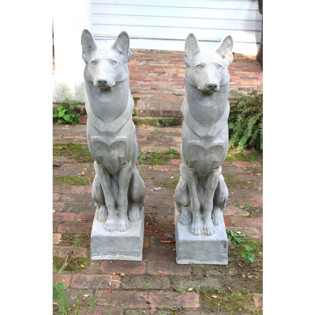 Large Pair of Pharaoh/Ibizan Hound Garden Statues by Pennoyer Newman For Sale In Dallas - Image 6 of 16