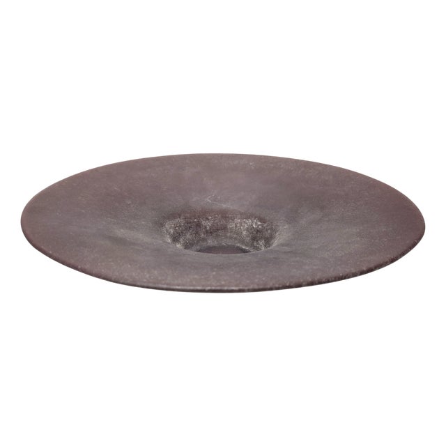 Vintage Italian Brown Scavo Glass Trinket Bowl, 1980s For Sale