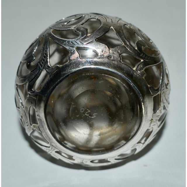 Antique Perfume Bottle in Sterling Silver Overlay For Sale - Image 9 of 13