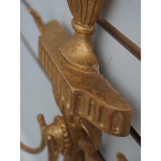 1990s Pair of Italian Gold Wheat Sheaf Candelabra Wall Sconces For Sale - Image 9 of 12