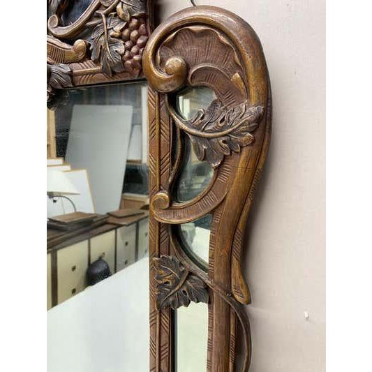 American Gesso and wood mirror with grape leaves and cornucopia For Sale - Image 3 of 8
