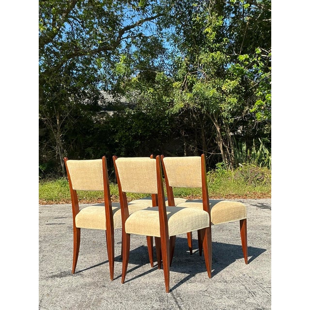 Vintage French Deco Dining Chairs - Set of 4 For Sale In West Palm - Image 6 of 8