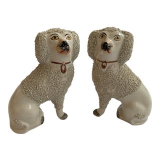 19th Century Staffordshire Poodles - a Pair For Sale