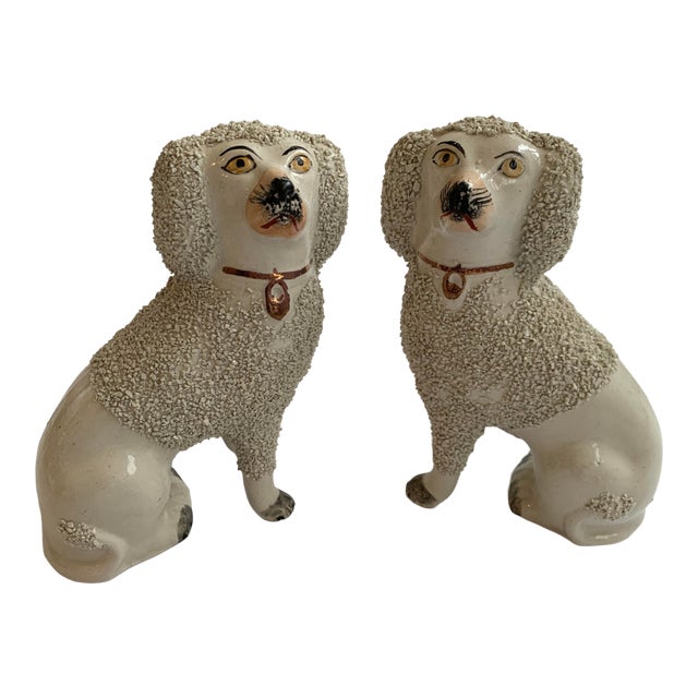 19th Century Staffordshire Poodles - a Pair For Sale