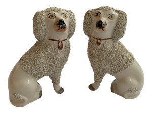 19th Century Staffordshire Poodles - a Pair