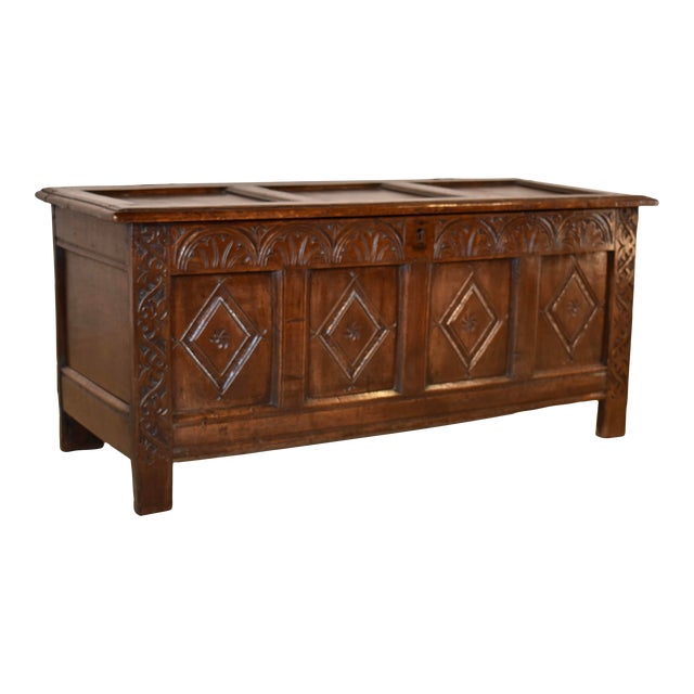 18th Century English Oak Blanket Chest For Sale