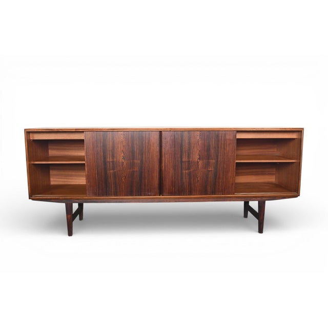 Mid 20th Century Low Brazilian Rosewood Credenza by E.W. Bach, Attributed For Sale - Image 4 of 12