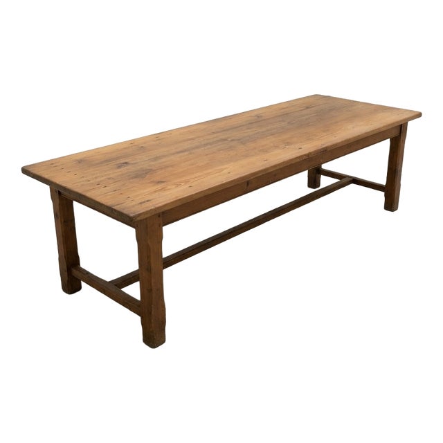 Antique French Farmhouse Table in Red Pine, 1870 For Sale