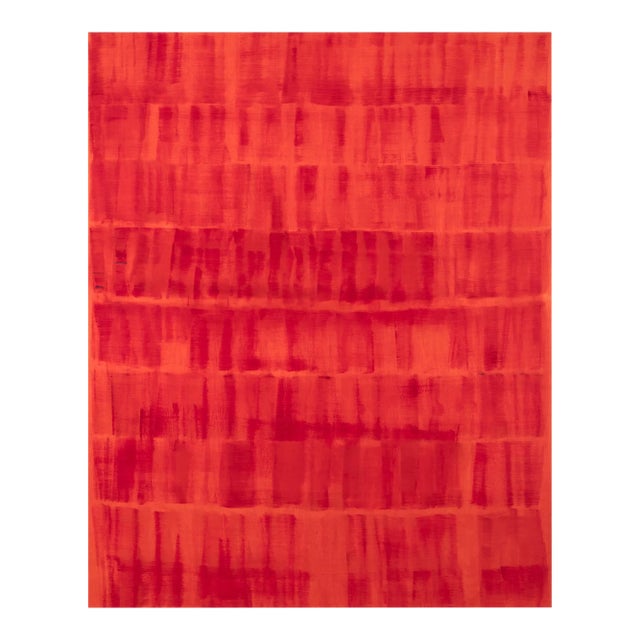 Contemporary Abstract Oil on Wood Painting "Red Dream" by Emily Berger For Sale
