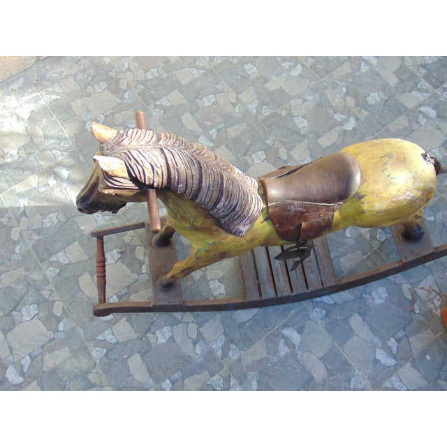 19th Century Wooden Rocking Horse For Sale - Image 4 of 16
