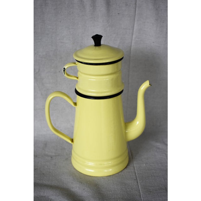 Vintage Enamelware French Drip Coffee Pot Chairish