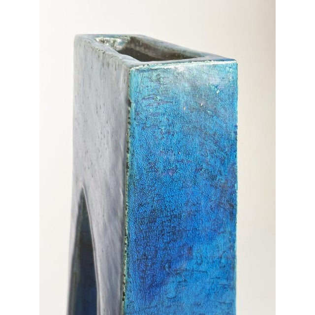 Vintage Blue Ceramic Vase, 1960 For Sale - Image 10 of 13