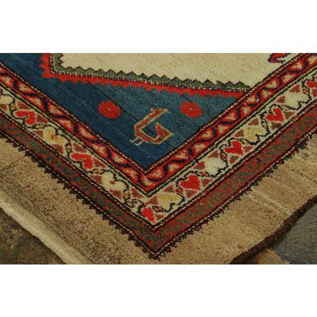 Antique Persian Serapi Rug, Beige With Red Geometric Medallion - Rug & Kilim For Sale In New York - Image 6 of 7