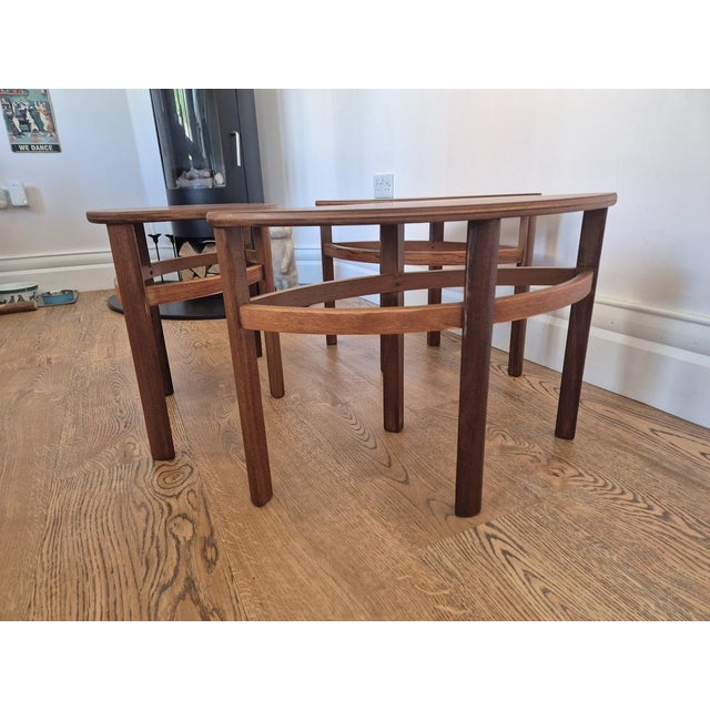 Model 5614 Teak Coffee Table Nest of 3 by Nathan Trinity, 1960s, Set of 4 For Sale - Image 13 of 17