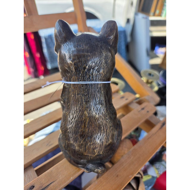 American Cast Bronze French Bulldog Statue For Sale - Image 3 of 4