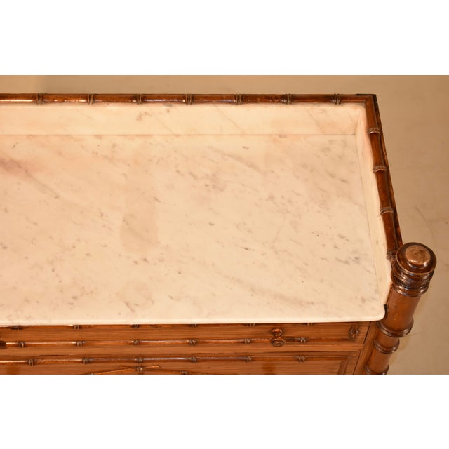 Brown 19th Century Faux Bamboo Chest of Drawers From France For Sale - Image 8 of 8