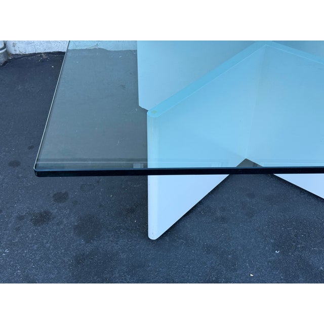 Paul Mayan Style X Base Glass Coffee Table For Sale - Image 11 of 12