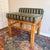 Wood Vintage Bamboo & Rattan Upholstered Stool For Sale - Image 7 of 9