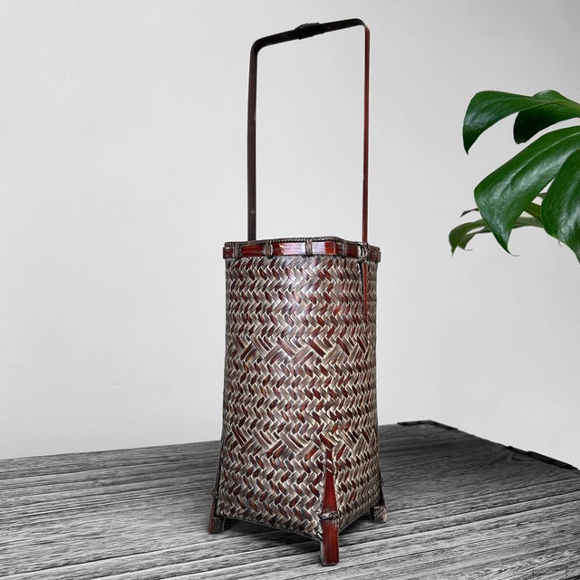 Wood Japanese Ikebana Flower Basket, 1960s For Sale - Image 7 of 14