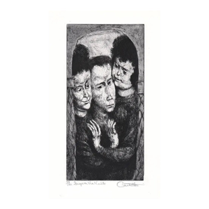 1967 Federico Castellon Siege on via Veneto Etching