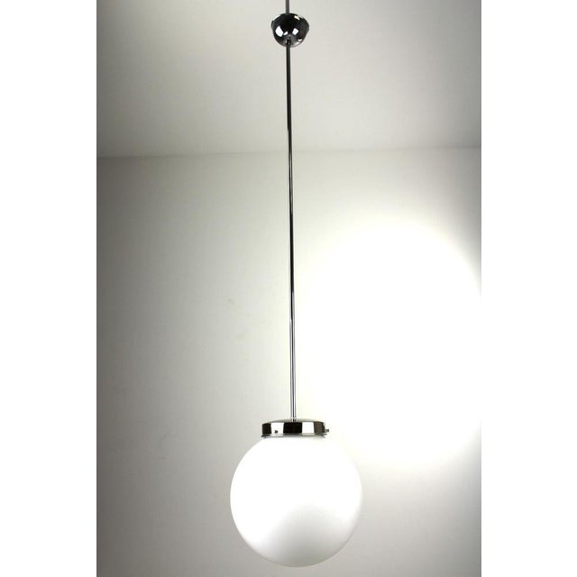 Metal Bauhaus Opal Glass Ball Light, 1930s For Sale - Image 7 of 11