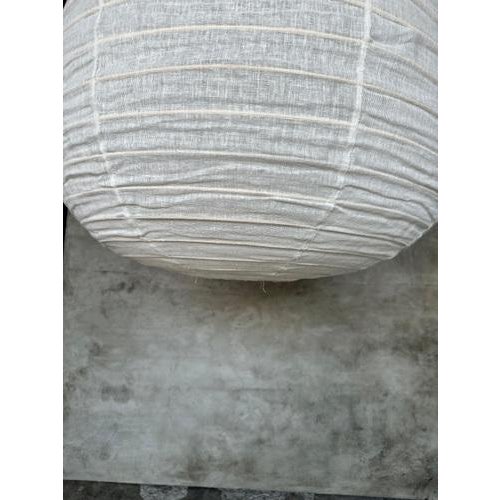 Large Pendant Lamp in Rattan and Natural Linen For Sale - Image 13 of 18