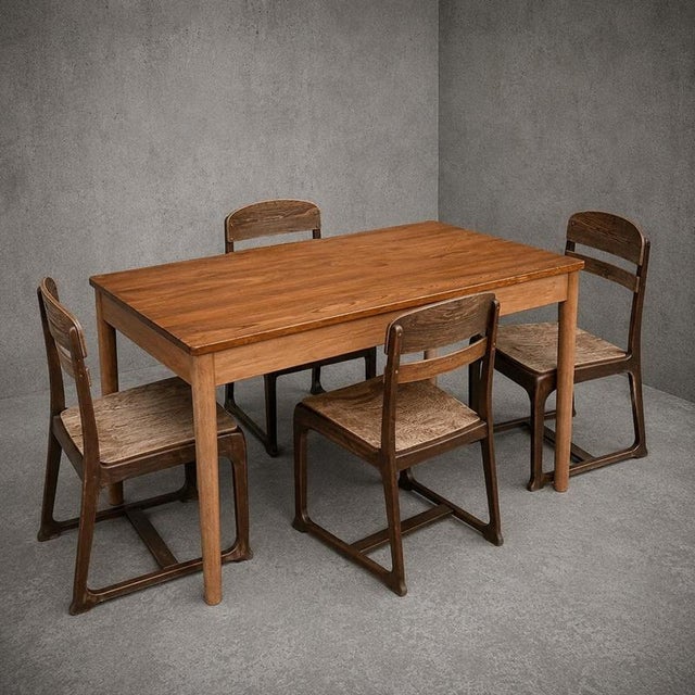 Mid-Century Modern Blonde Elm and Beech Dining Table and Chairs from Ercol, 1960s, Set of 5 For Sale - Image 16 of 16